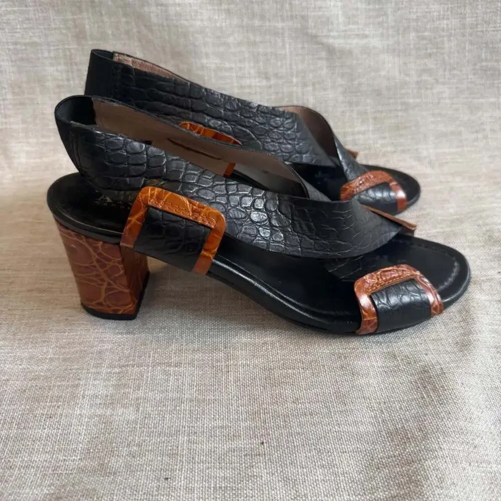 Anyi Lu Women's Black and Brown Sandals